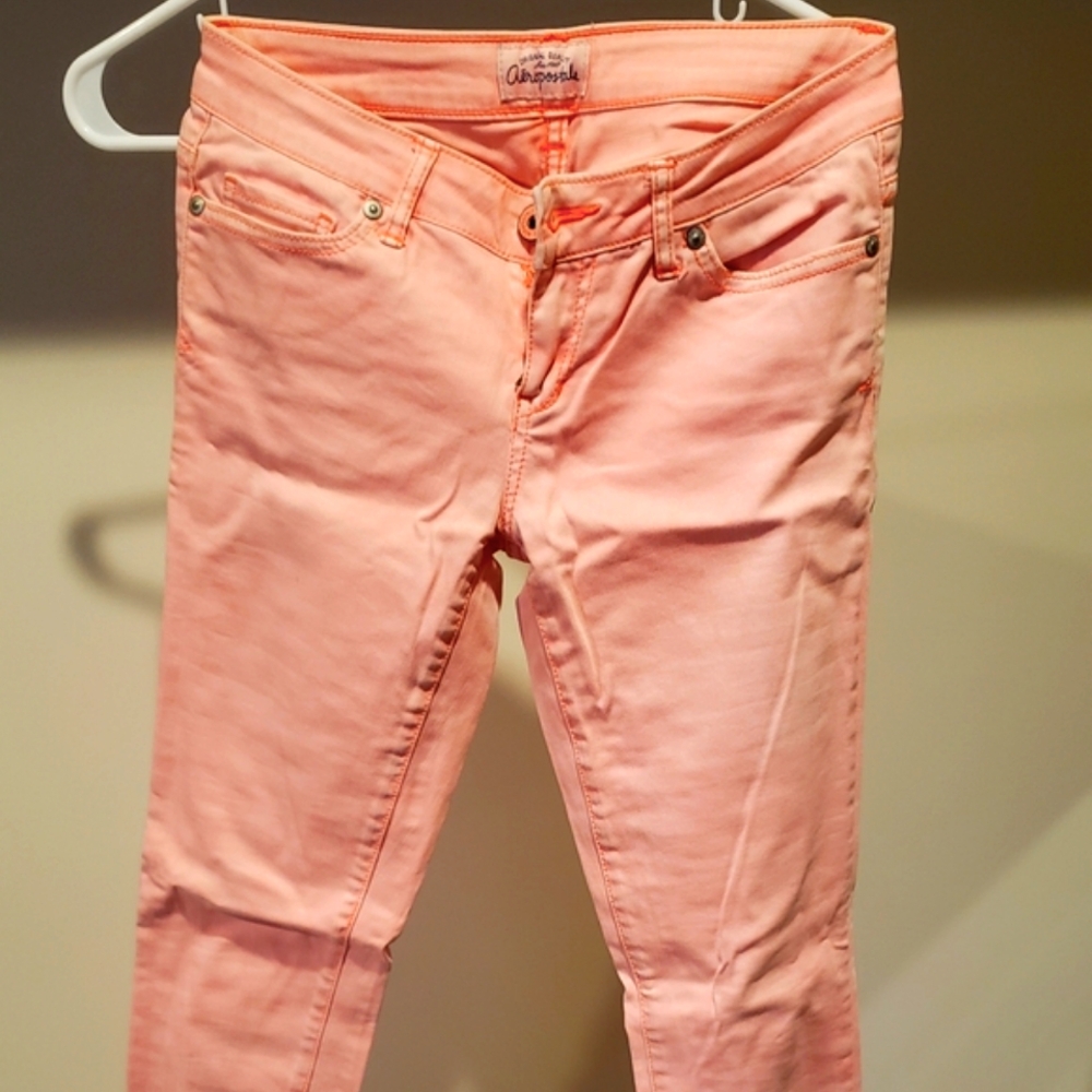 Aeropostale Bayla Skinny Jeans, Neon Orange